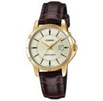 Casio Women's Brown Analog Leather Strap Watch LTP-V004GL-9AUDF