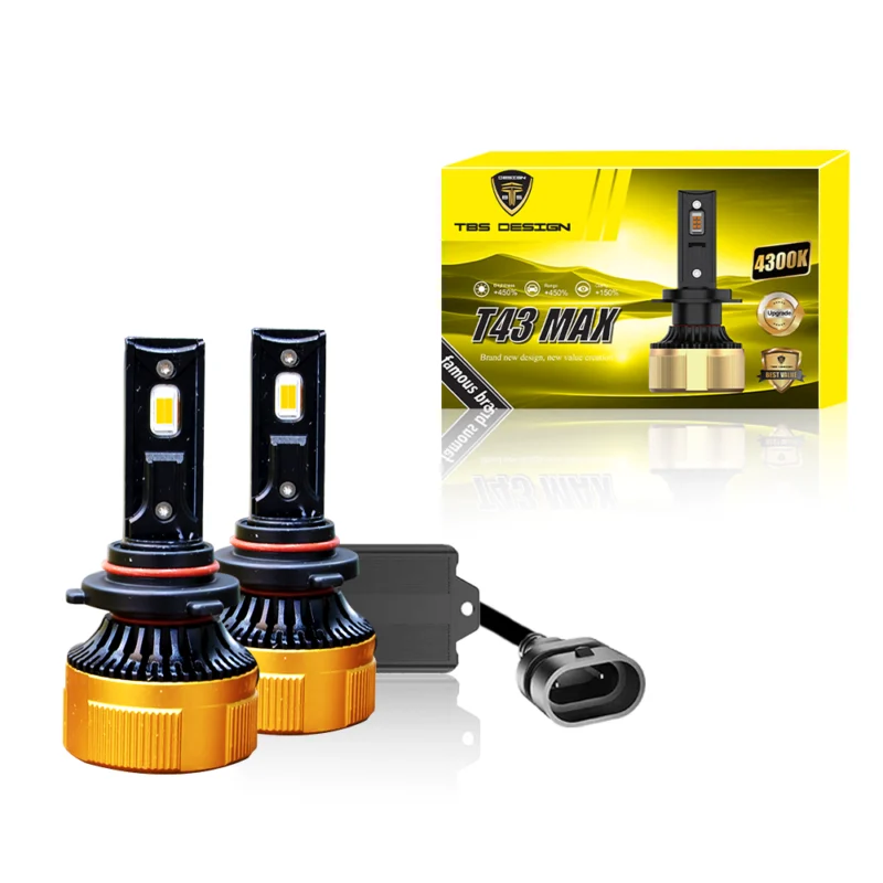Toby’s T43 MAX 9005 LED Headlights 80W Per Bulb with 8000LM 4300K Natural White Color Long-Lasting LED Upgrade Waterproof, Easy Fit Superior Brightness and Safe Night Driving