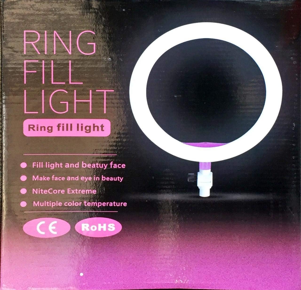EWORLD Mobile Live Supplementary Light Photography Ring Lamp with US Plug, No Tripod Included