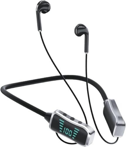 Kin KL50 Bluetooth Neckband Earphones, 48 Hours Playtime, LED Display, TF Card Support