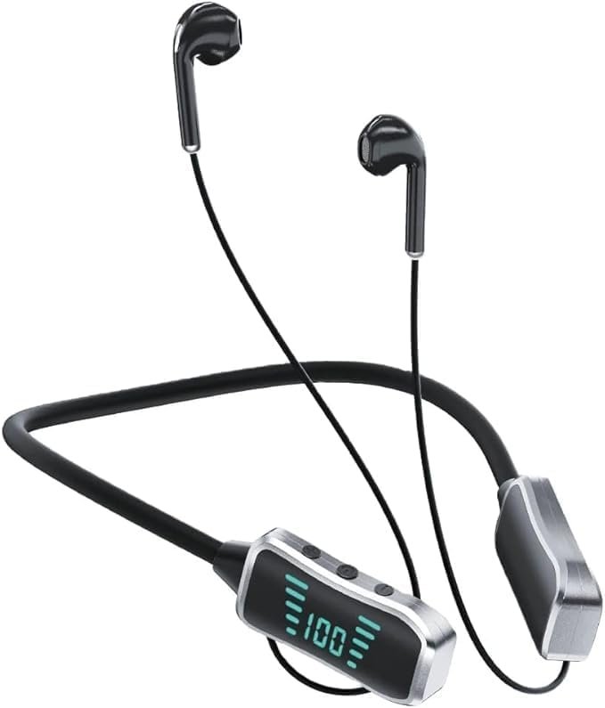 Kin KL50 Bluetooth Neckband Earphones, 48 Hours Playtime, LED Display, TF Card Support