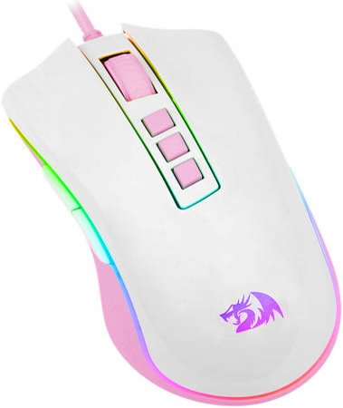 ماوس الألعاب Redragon Cobra Lollipop M711WP، مزود بمستشعر Pixart PWM3327، ودقة تصل إلى 12400 نقطة في البوصة، و8 أزرار قابلة للبرمجة، وغلاف من النايلون المضفر، ومنفذ USB 2.0، وطول كابل 1.5 متر، أبيض/وردي |