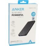 Anker PowerCore Slim 10000 Portable Charger (Power Bank) Capacity: The battery capacity is 10,000 mAh, providing multiple charges for smartphones. Design: Features a slim, lightweight design for easy carrying in a pocket or bag. Ports: Includes USB-C and Micro USB inputs for charging the power bank itself. Charging technologies: Equipped with Anker’s proprietary technologies such as PowerIQ and VoltageBoost to ensure optimal and safe charging speeds.
