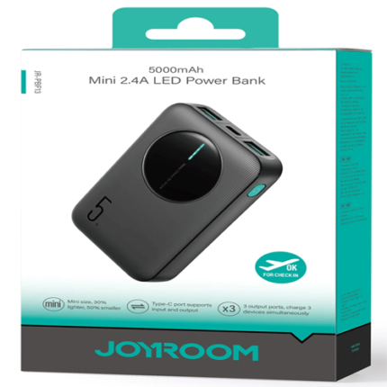 A Joyroom Power Bank, specifically model JR-PBF01.