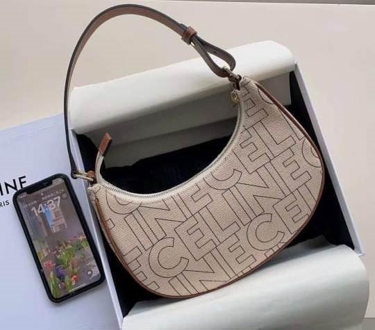 Celine Medium Ava Strap Bag in Textile with CELINE All-Over Print